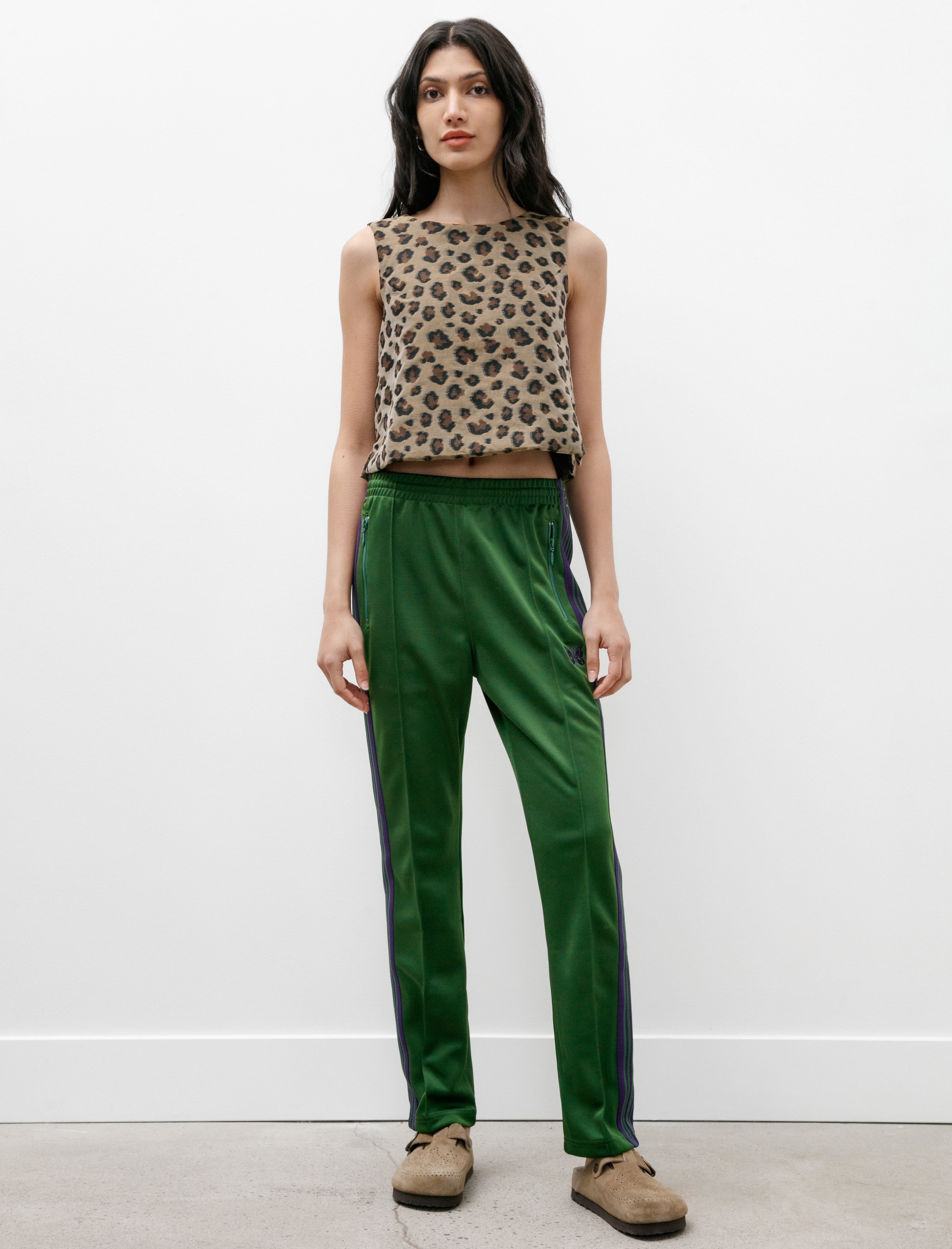 Needles Narrow Track Pant Poly - Ivy Green | Garmentory