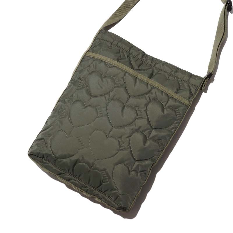 Human Made HEART QUILTING SHOULDER BAG - OLIVE DRAB | Garmentory