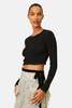LoveShackFancy Amandine Crop Pullover - Black - Thumbnail 2