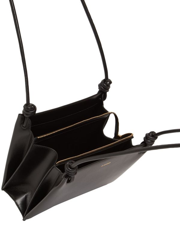 Jil Sander Small Giro Leather Shoulder Bag - Black | Garmentory