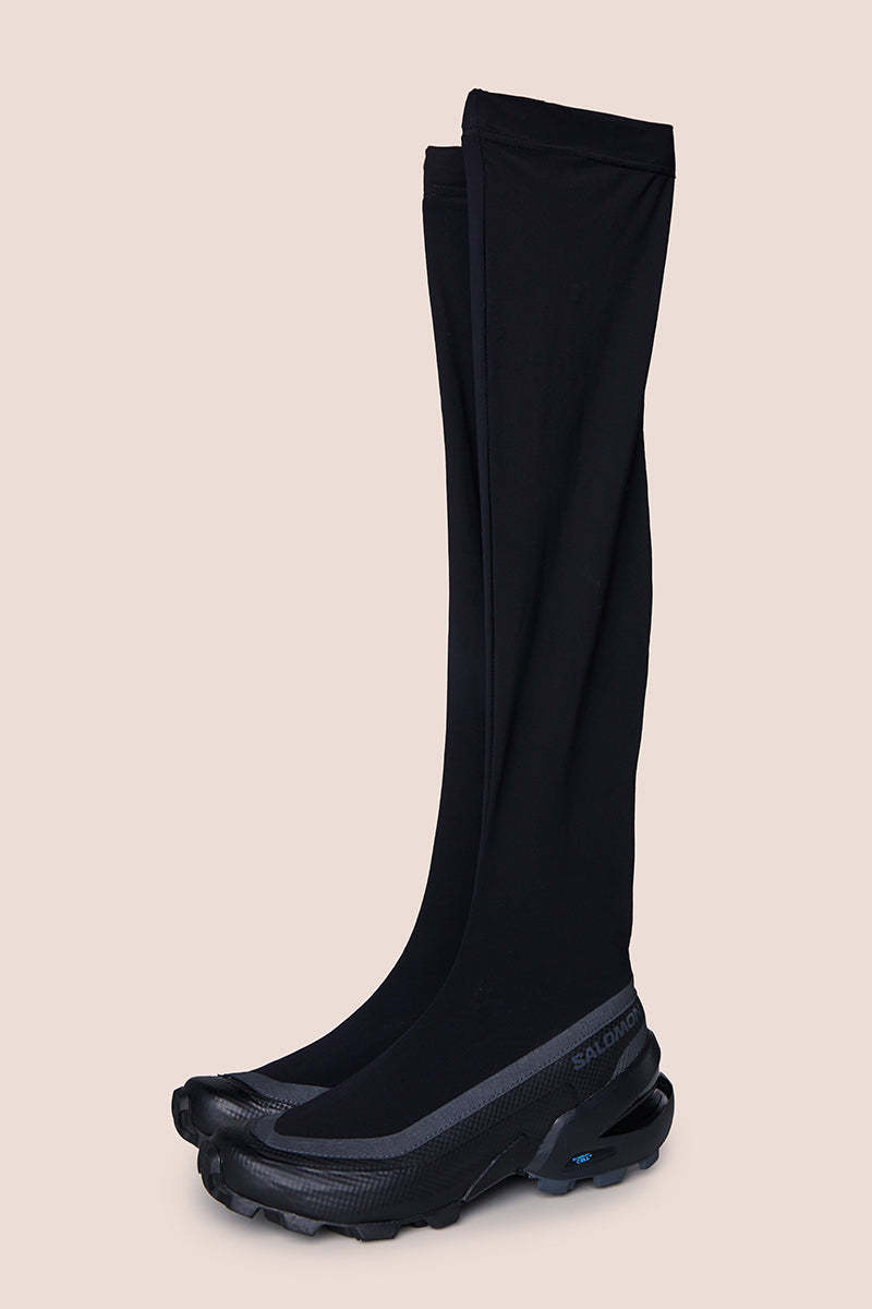 MM6 Maison Margiela Thigh-Length Round-Toe Boots - Black