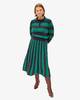 Clare V. Hloise Accordion Skirt - Navy/Green Stripe - Thumbnail 1