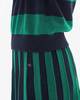Clare V. Hloise Accordion Skirt - Navy/Green Stripe - Thumbnail 3