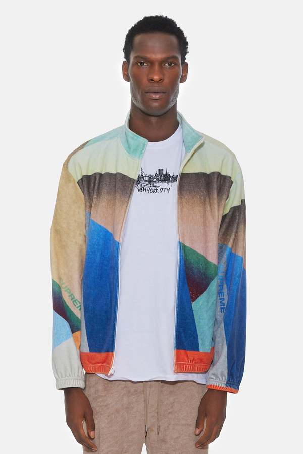 Supreme Geo Velour Track Jacket - Multicolor | Garmentory