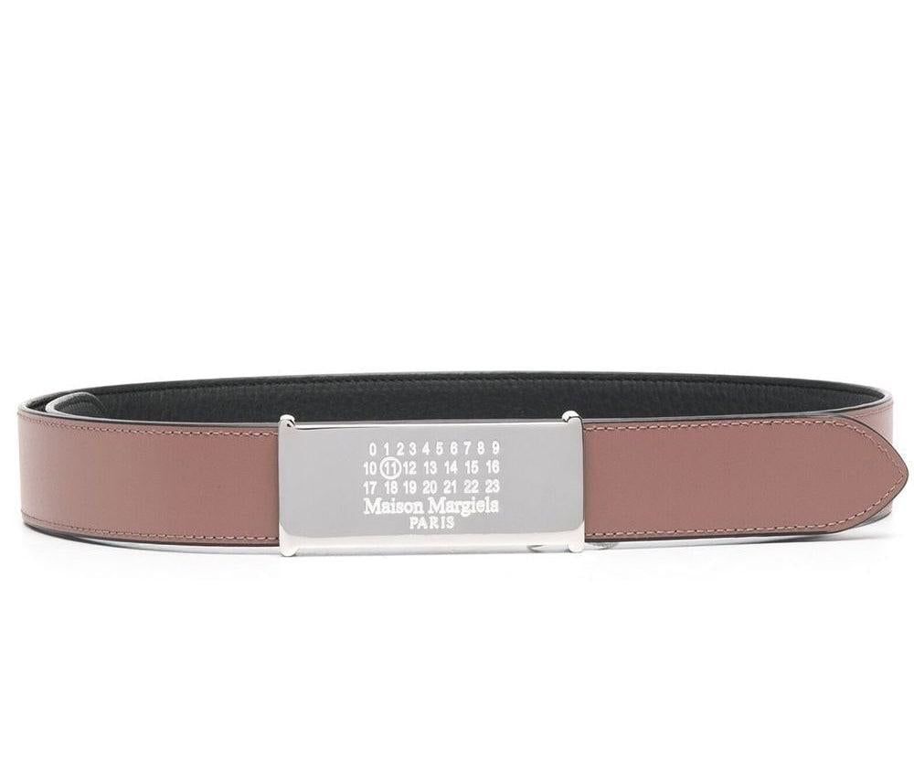 ベルト Mm6 By Maison Margiela Numbers-Engraved Belt MM6 Numeric Belt - Feuille Luxury