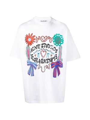 ACNE STUDIOS Enriko Flower Logo Oversize T-Shirt | Garmentory