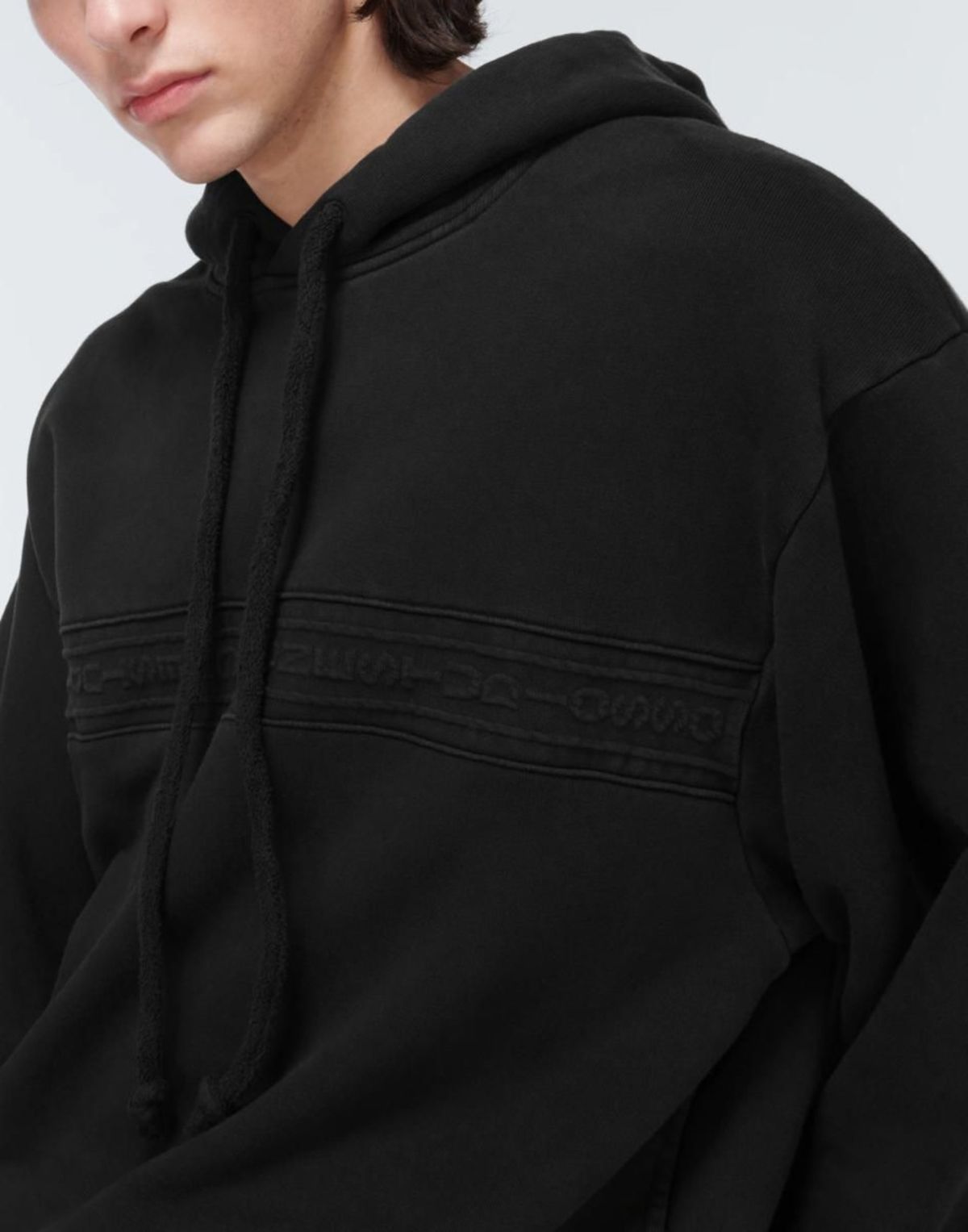 ACNE STUDIOS Farmy Chain Rib Logo Tape Hoodie | Garmentory