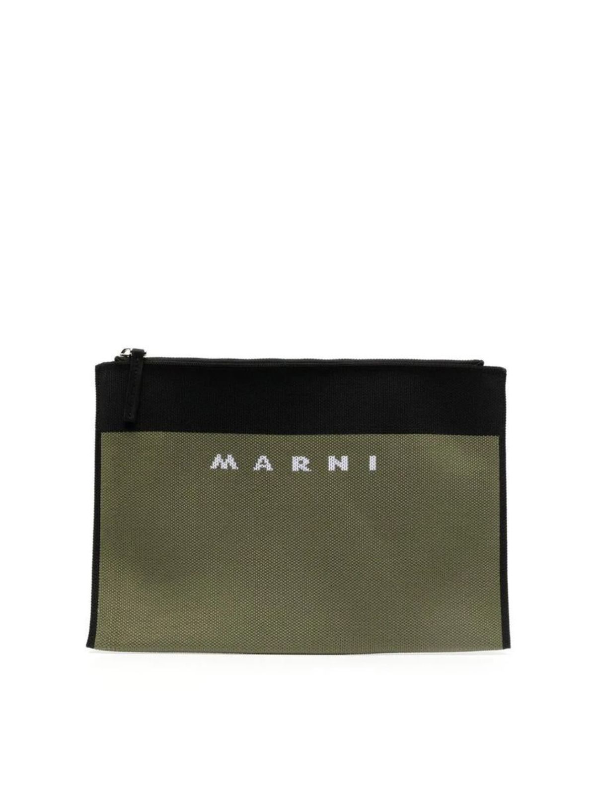 MARNI Logo-Embroidered Zip Clutch Bag | Garmentory