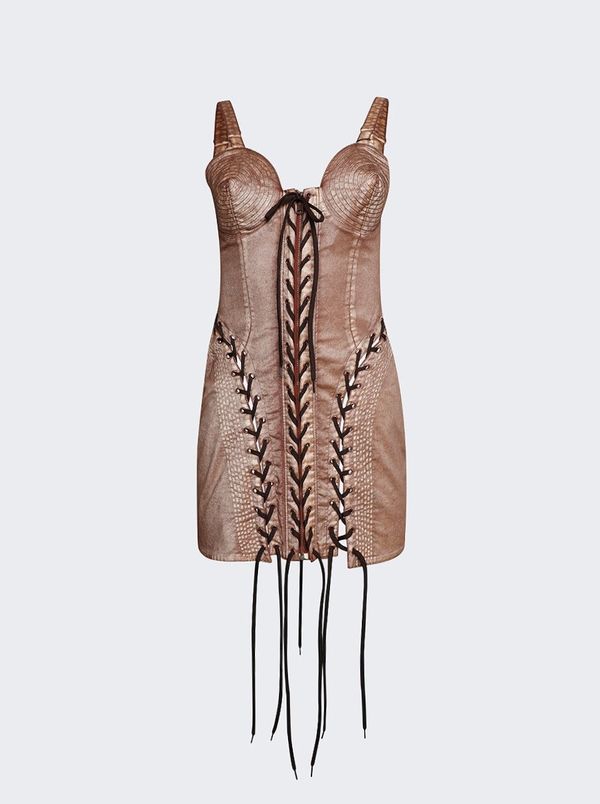 X Knwls Conical Laced Mini Dress