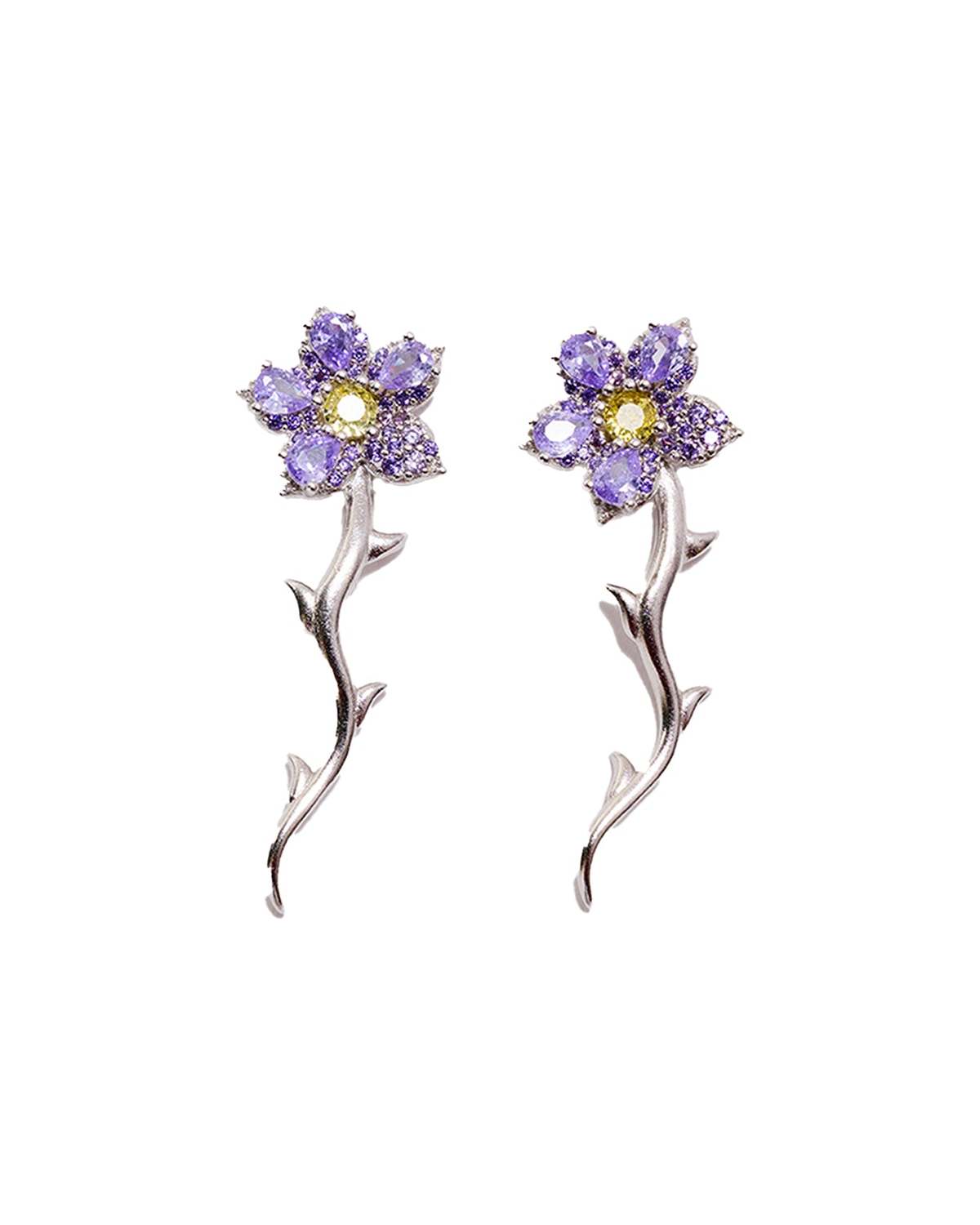 【COLLINA STRADA】HAPPY FLOWER EARRINGS_PINK Collina Strada Fasciation Flower Earrings Hot Pink | END. (US)