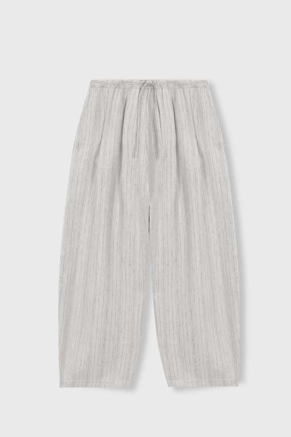 Cordera Slub Linen Maxi Pants - Stripe | Garmentory