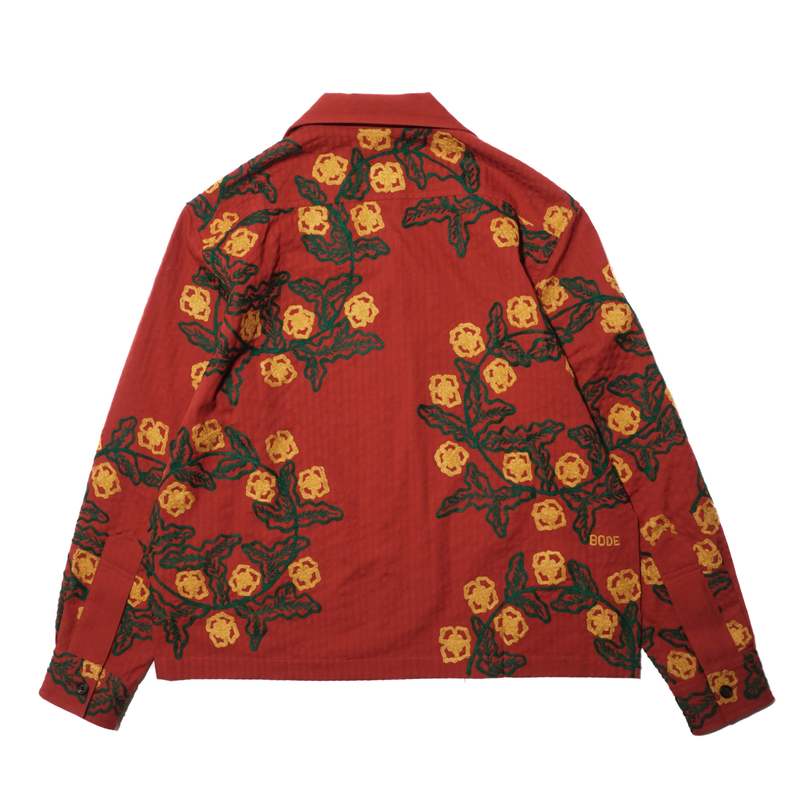 BODE MARIGOLD WREATH LS SHIRT MAROON