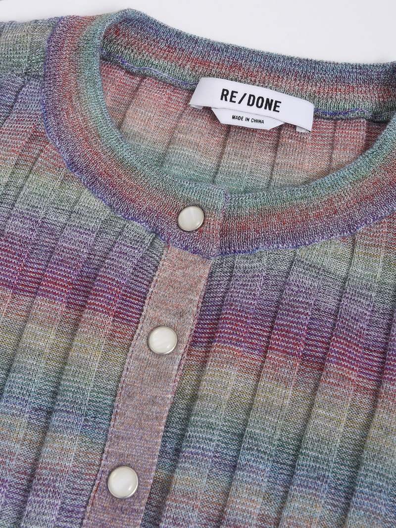 Re/done Poor Boy Rib Slim Cardigan Spiruli Combo Garmentory