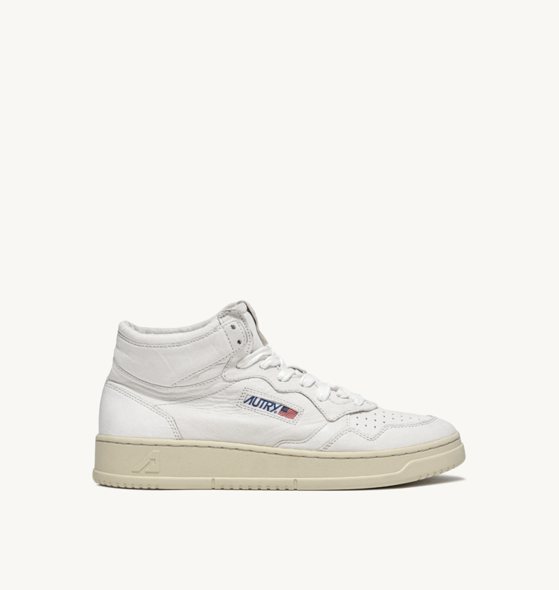 スニーカー AUTRY Medalist Solid Goatskin Mid Sneakers White Autry Medalist Mid Sneakers - White/Goat | Garmentory