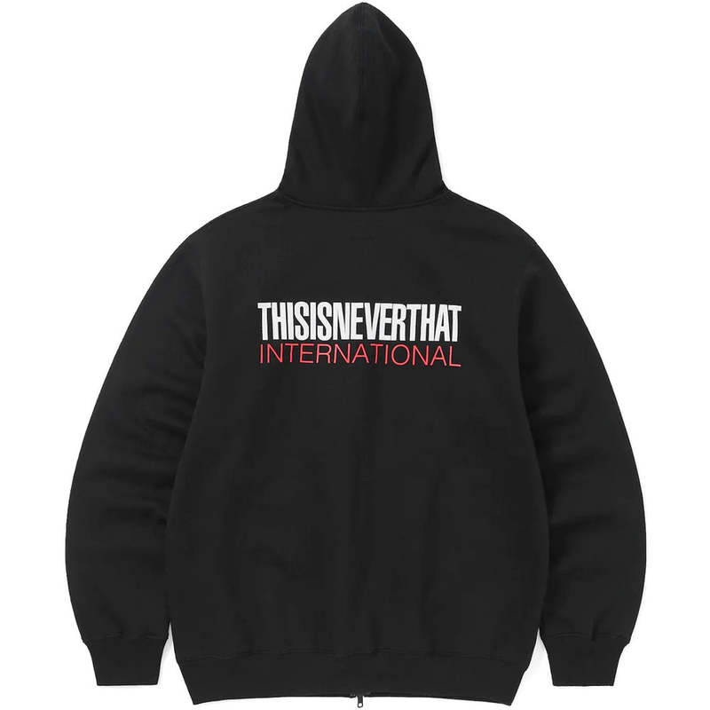 ThisIsNeverThat CP INTL. Logo Zip Hoodie - Black | Garmentory
