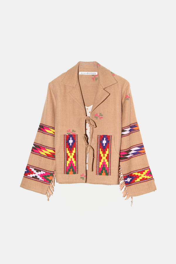Alix Of Bohemia Western Dune Blanket Jacket Tan Dune Garmentory