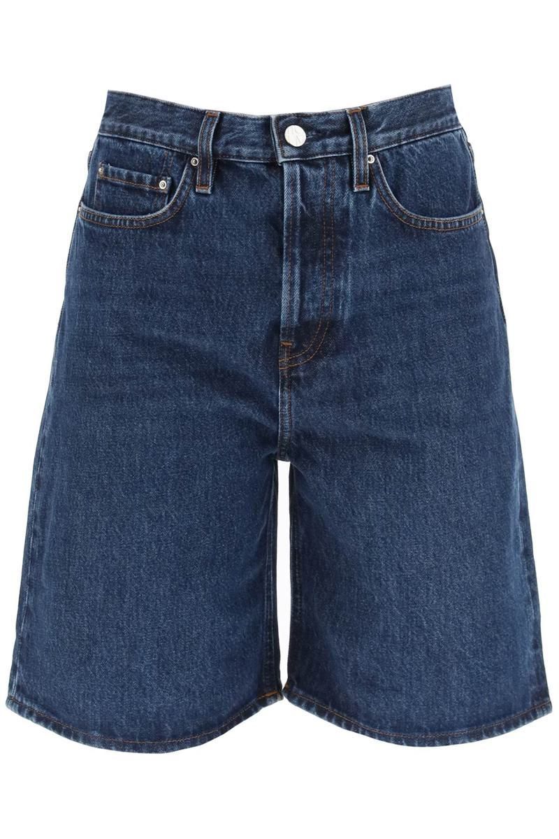 ショートパンツ TOTEME Women Shorts  Burmudas 92495 252WRB0246FB0379 91047 White Wide-Leg Shorts by TOTEME on Sale
