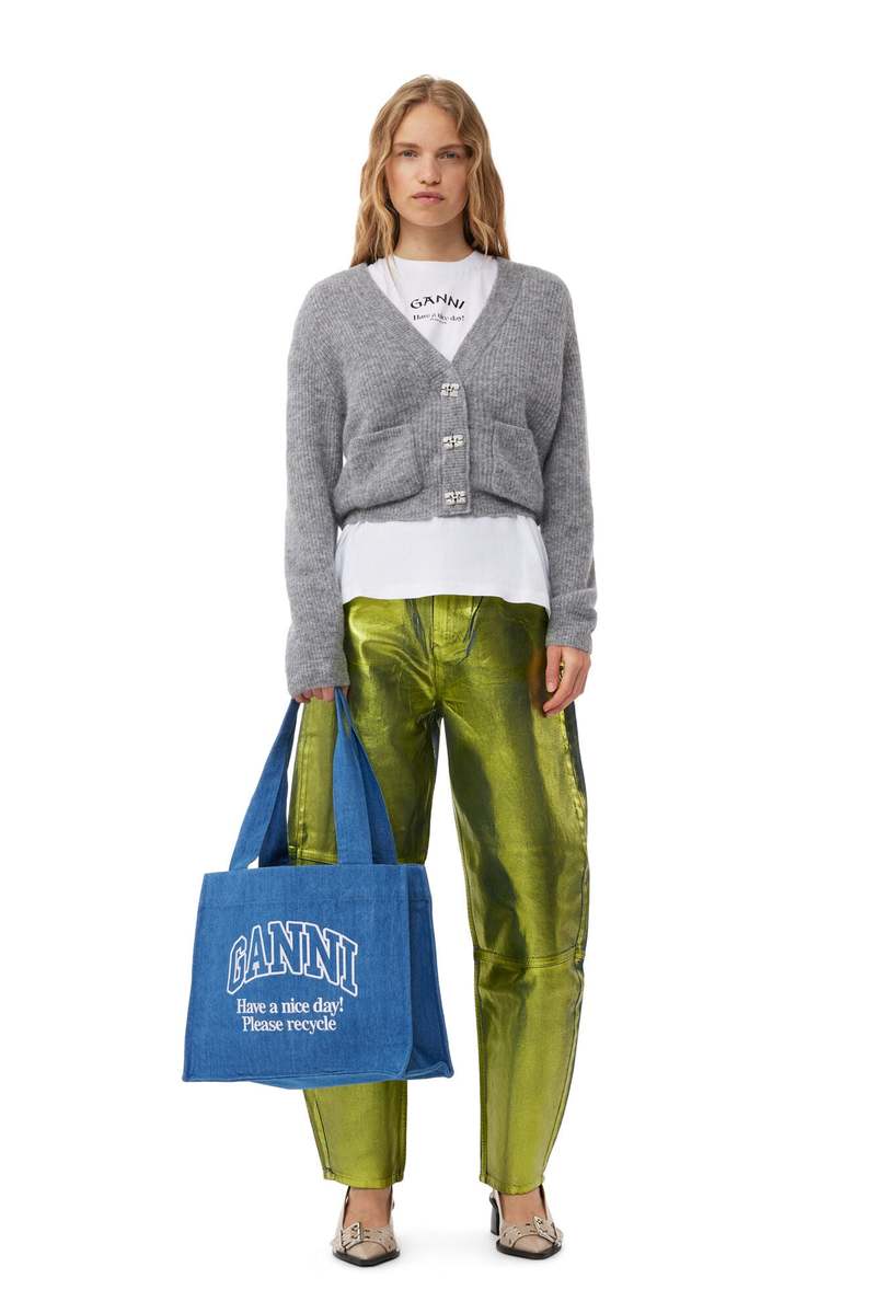 Ganni Large Easy Shopper Tote - Denim | Garmentory