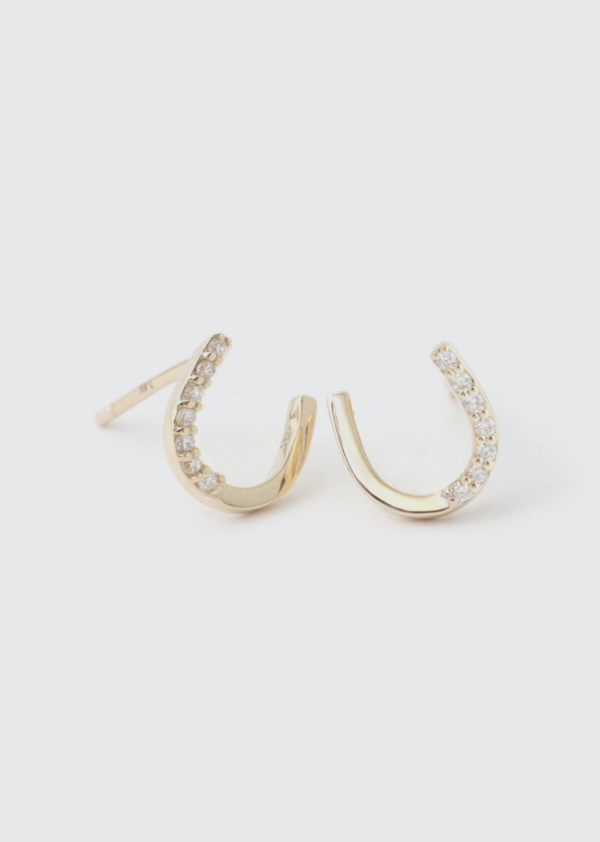 Melissa Joy Manning Pave Diamond Horseshoe Stud Earrings Garmentory