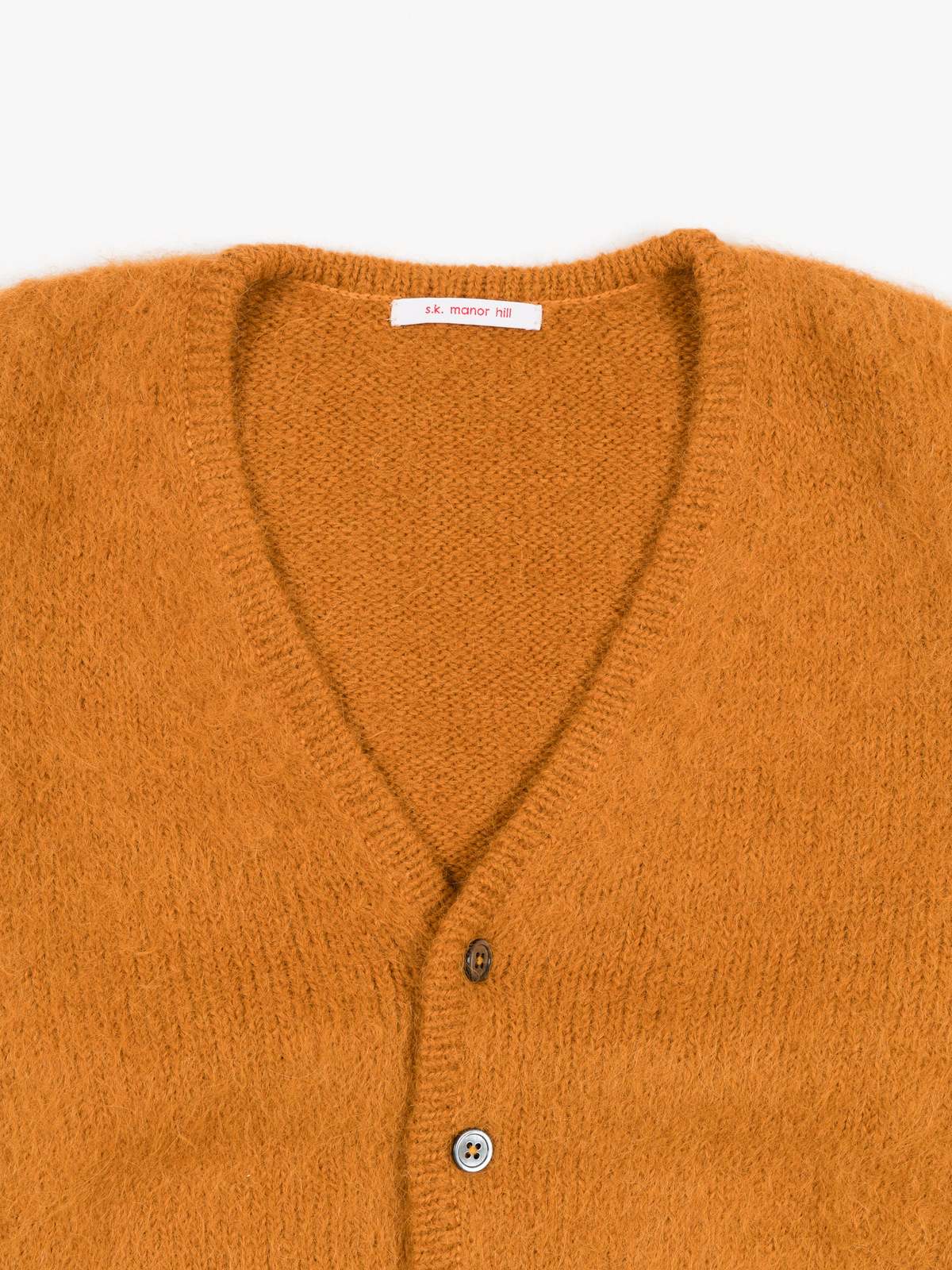 s.k. manor hill Hairy Cardigan Burnt Orange Garmentory