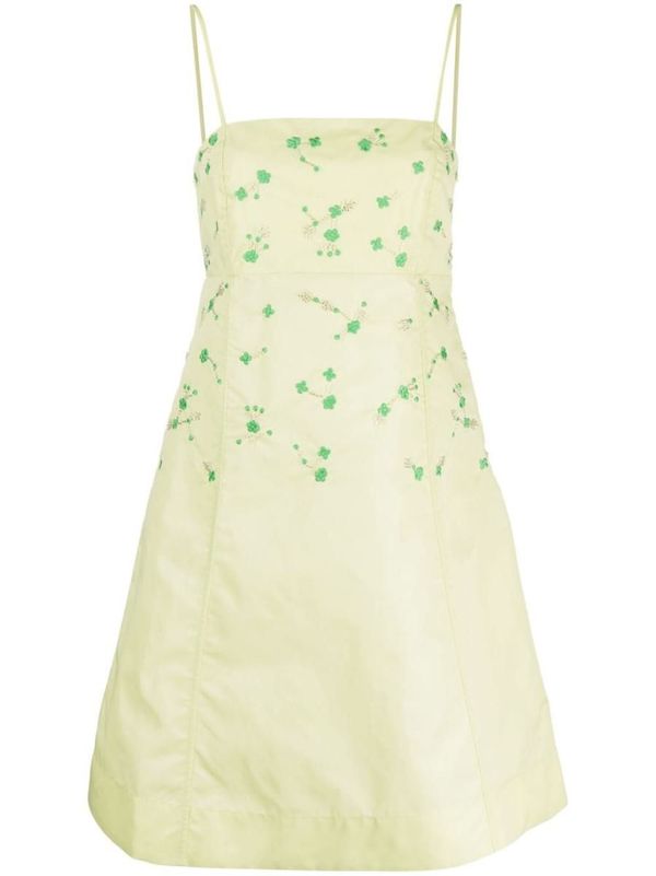 Ganni BEADED NYLON MINI DRESS - Green | Garmentory Ganni BEADED NYLON MINI DRESS - Green | Garmentory