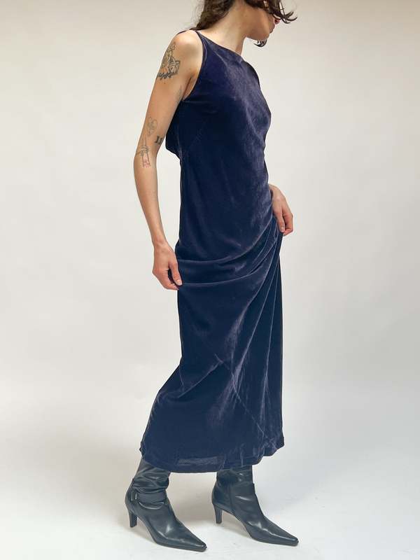 Vintage Silk Velvet Dress - Lavender | Garmentory