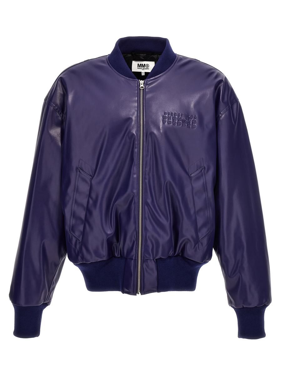 MM6 Maison Margiela Logo bomber jacket - Blue | Garmentory