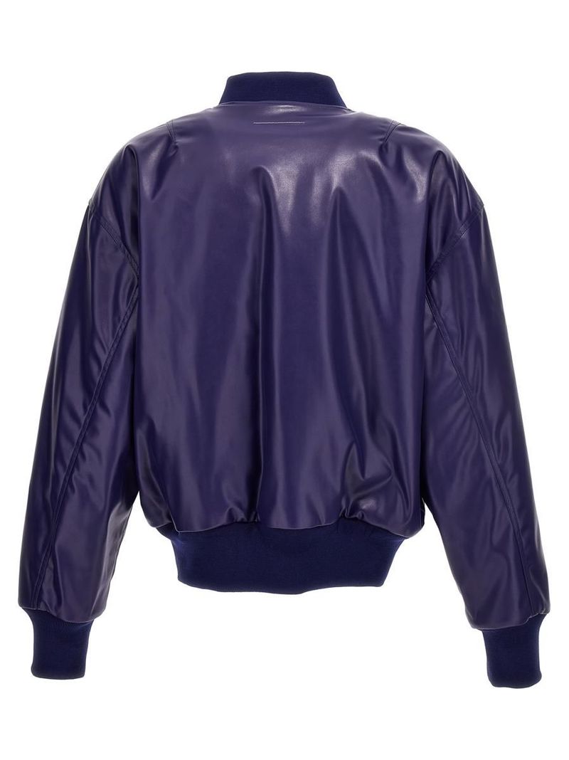 MM6 Maison Margiela Logo bomber jacket - Blue | Garmentory