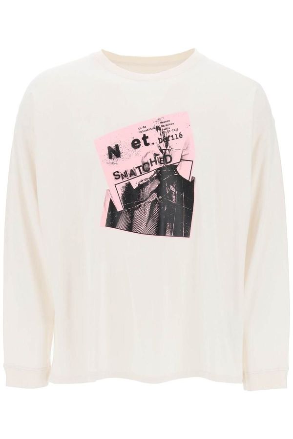 Maison Margiela long-sleeved t-shirt with print - White | Garmentory