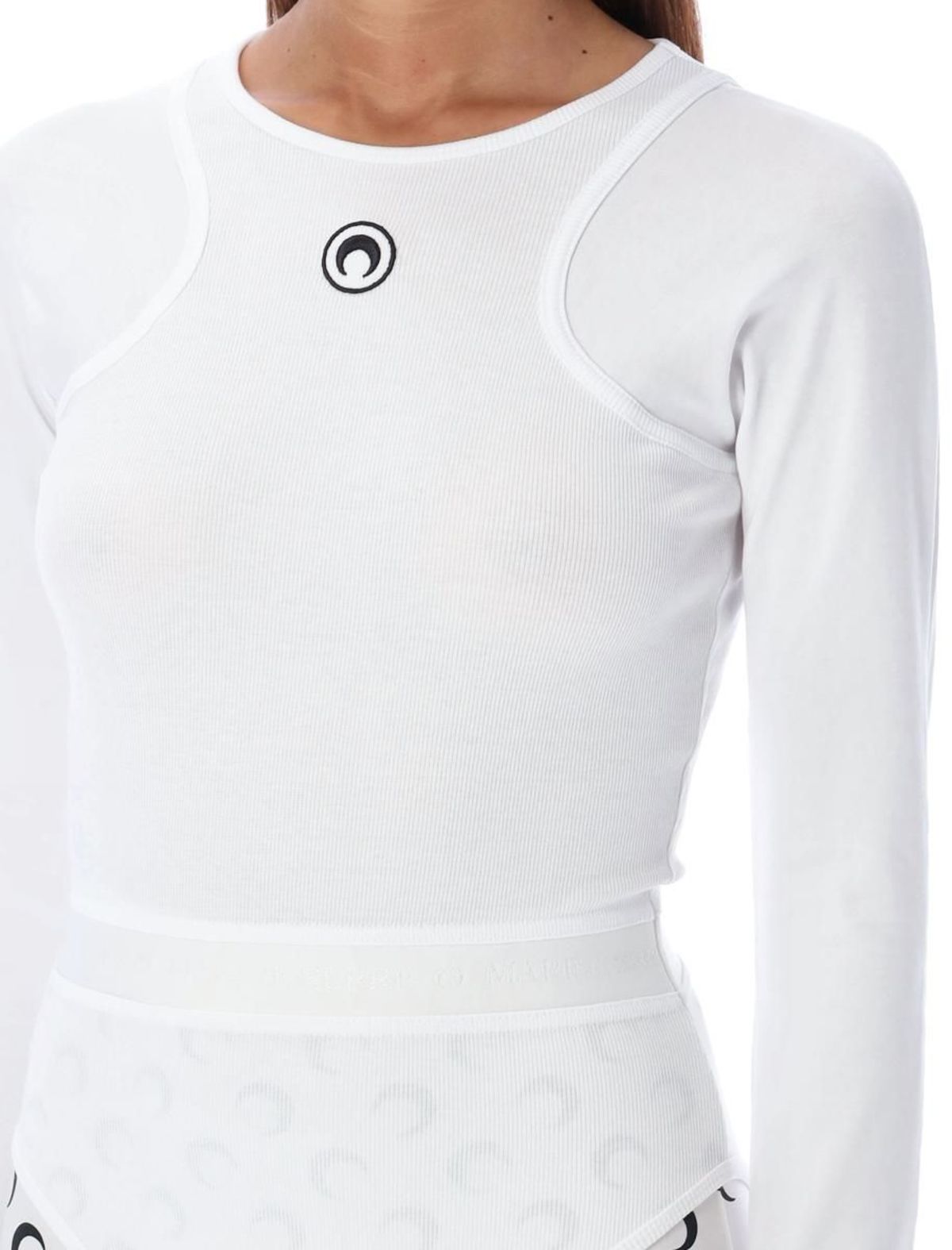 MARINE SERRE Body cotton rib - White | Garmentory