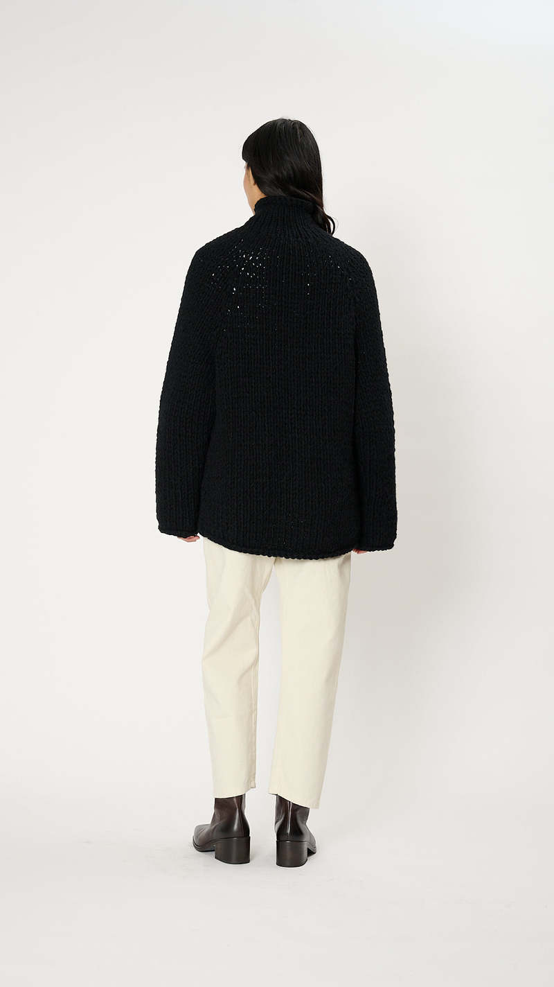トップス casey casey CARDIGAN - SO WOOL - BLACK Casey Casey - Cardigan SO Wool Black - Rendez-vous Store