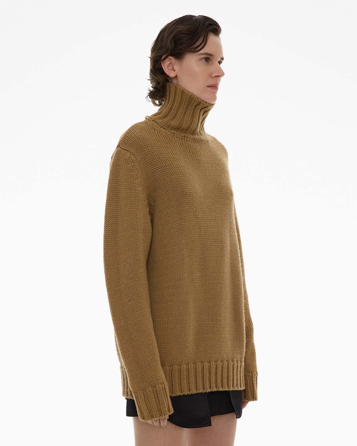Helmut Lang Apex Chunky Sweater in Taupe Melange | REVOLVE