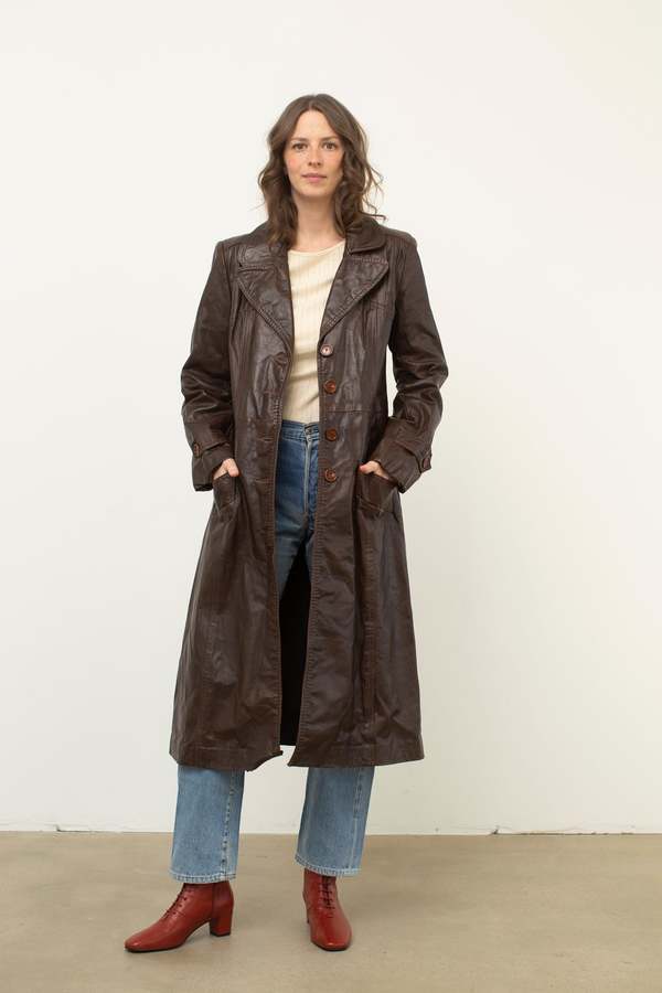 Short Leather Trench