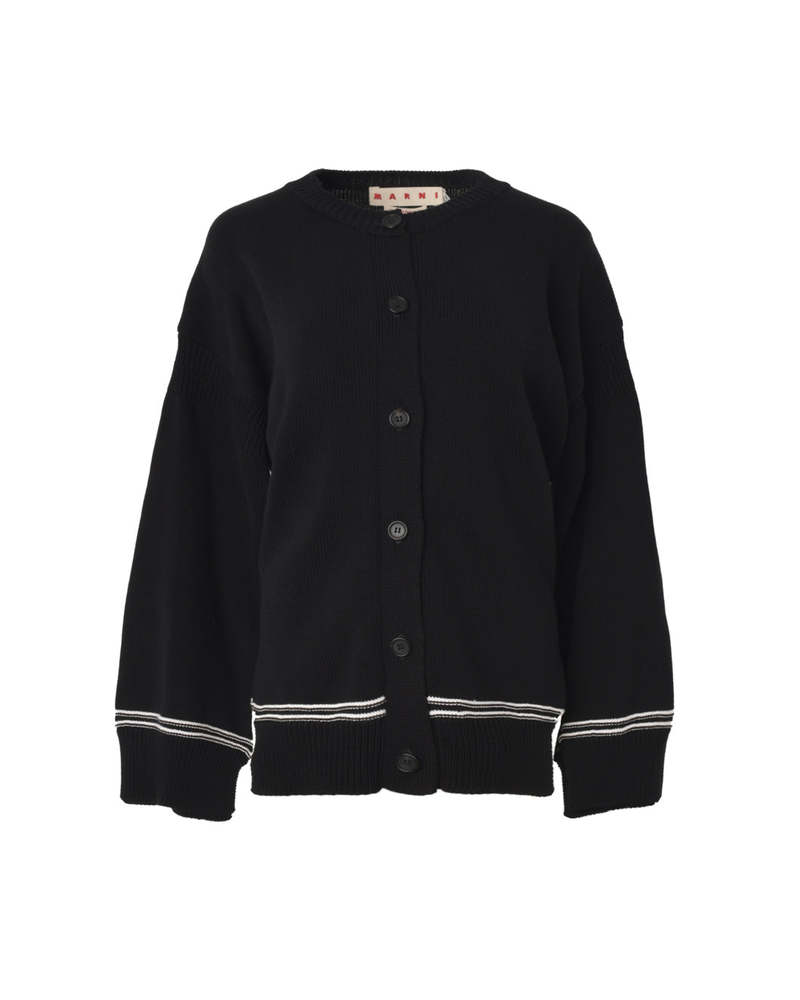 Marni Logo Cardigan - Black | Garmentory