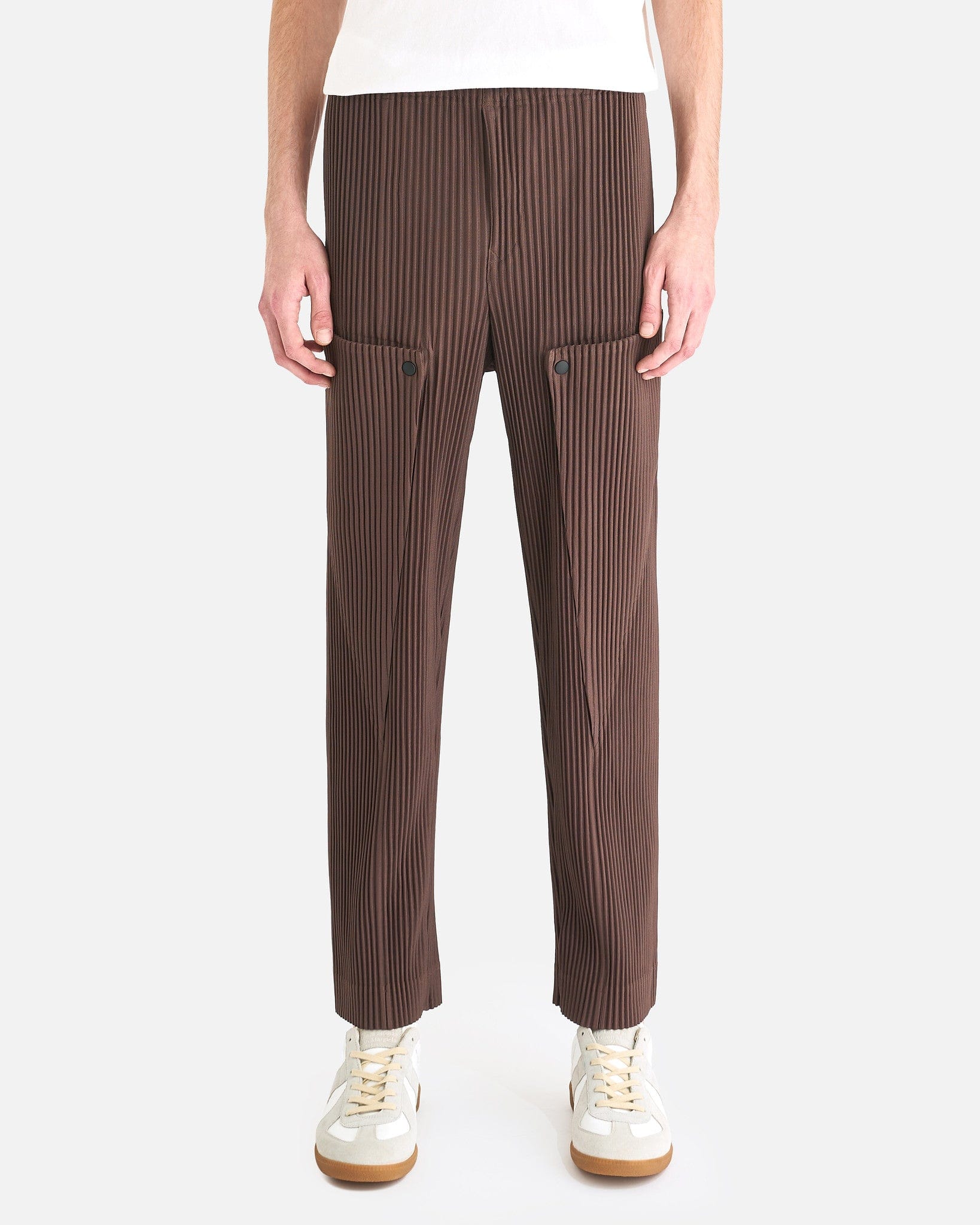 パンツ ISSEY MIYAKE 'Hatching Pleats' pants Brown 25646310_55765595_322.jpg