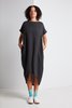 Black Crane Pleated Cocoon Dress - Thumbnail 12