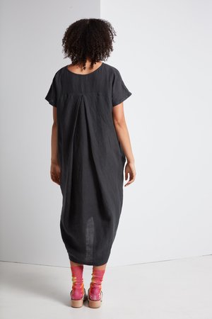 Black Crane Pleated Cocoon Dress Black Crane Pleated Cocoon Dress