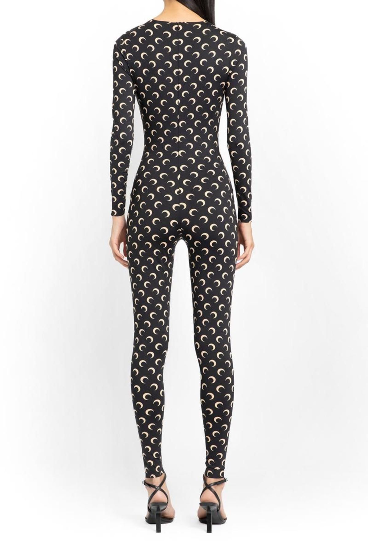 marine serre タイツ Moon Rhinestoned Jersey Stirrup Leggings • Marine Serre