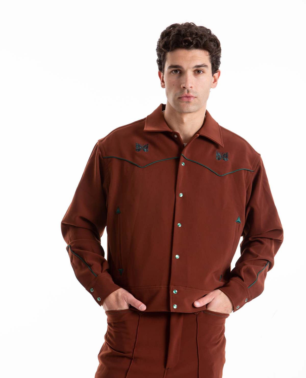 Needles Piping Cowboy Jacket Brown Garmentory