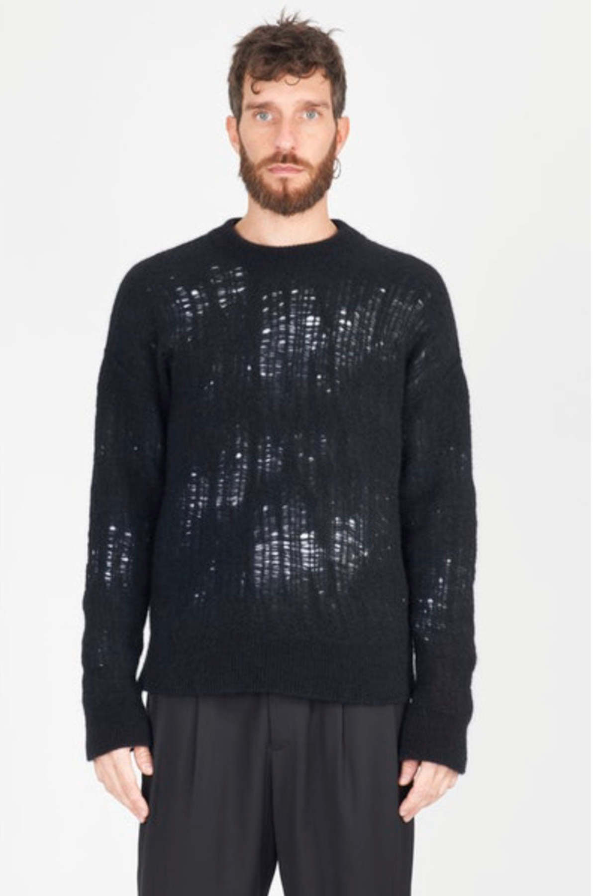 Isabel Benenato Yak Jumper Cut Out Details Black Garmentory