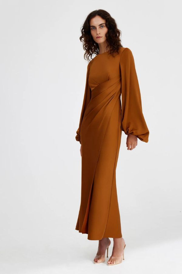 Significant Other Lara Long Sleeve Dress - Caramel | Garmentory