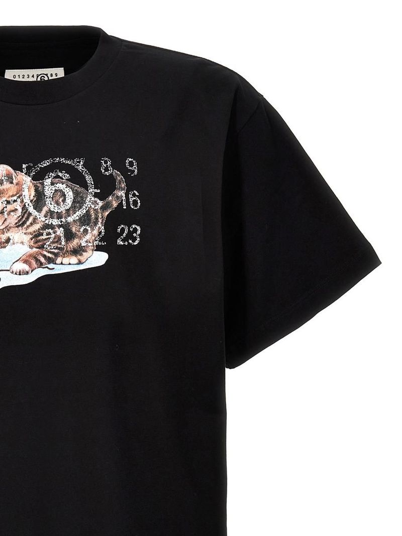 MM6 Maison Margiela Cat&Rubber T-shirt - Black | Garmentory