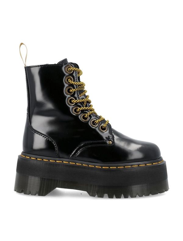 Dr. Martens Black Lace-Up Platform Boots with Yellow Welt Stitching Dr. Martens Jadon Xl Leather Platform Boots - Black  main image 4