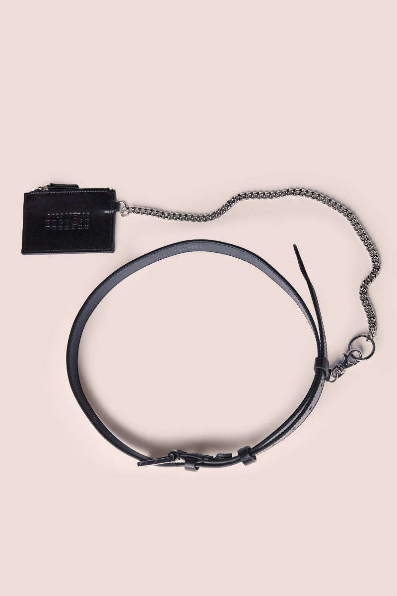 MM6 Maison Margiela Chain-link Buckle Belt - Black | Garmentory