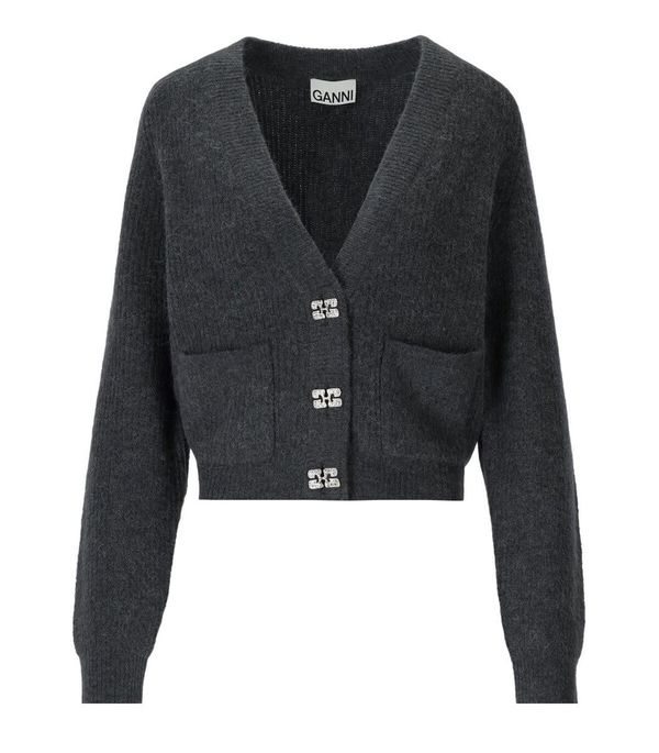 Ganni CARDIGAN - DARK GREY | Garmentory