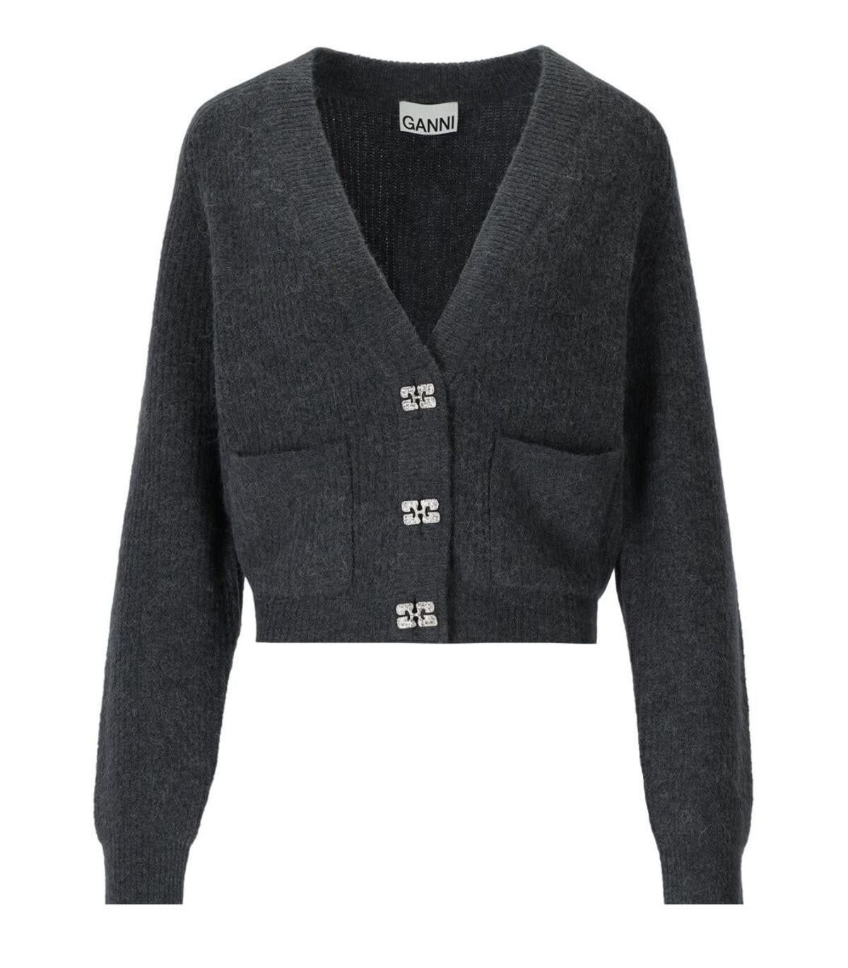 Ganni CARDIGAN - DARK GREY | Garmentory Ganni CARDIGAN - DARK GREY | Garmentory
