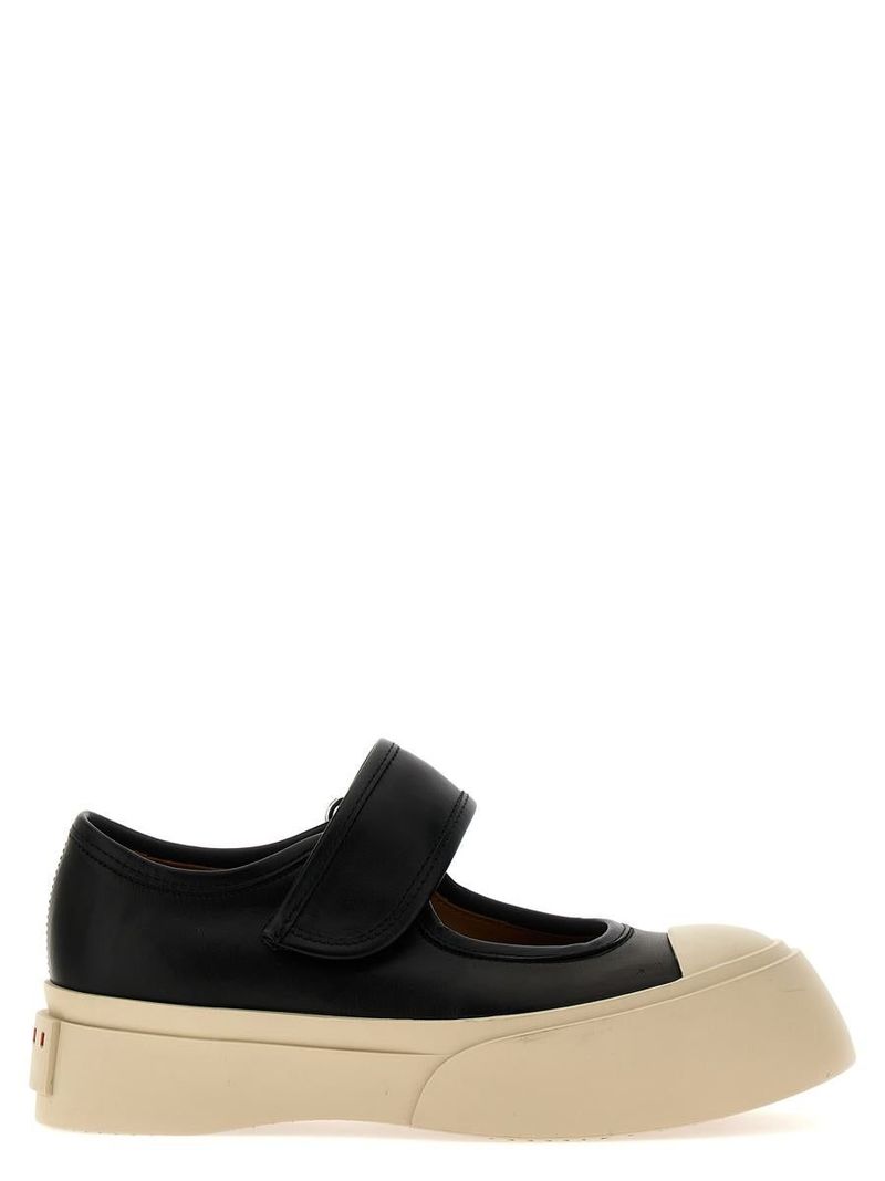 【関税込み】Mary Jane Sneakers - Marni - Leather - Black Black nappa leather Mary Jane sneaker | Marni