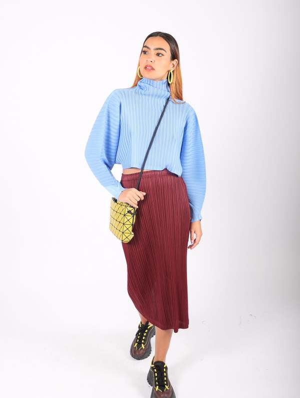 トップス RIB PLEATS DECEMBER Pleats Please by Issey Miyake Rib Pleats December Top - Steel Blue