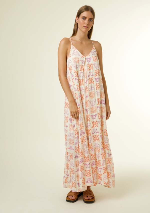 fitted lace wedding dress The Diana Woven Maxi Dress by FRNCH