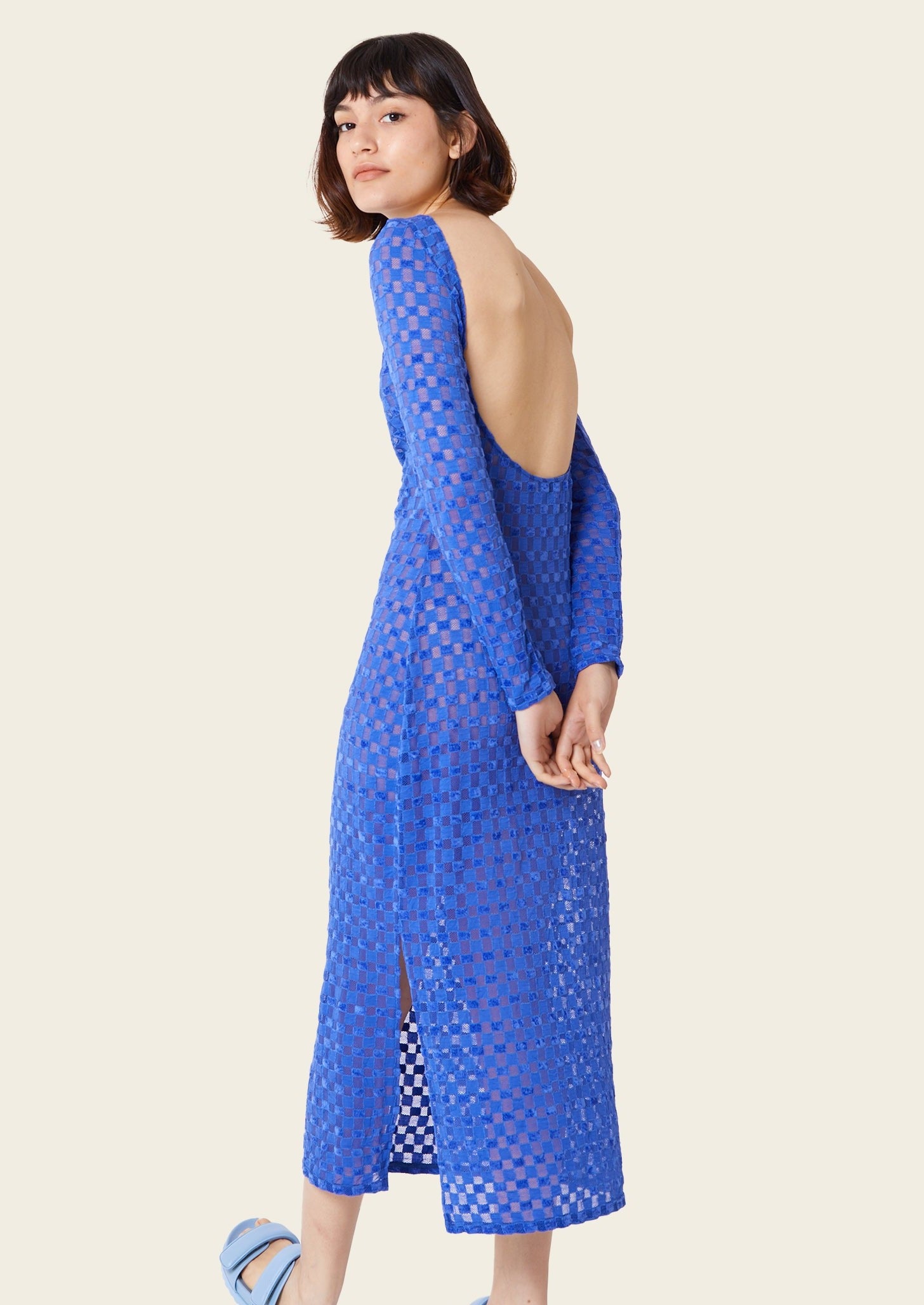Find Me Now Harmony Backless Midi Dress - Dazzling Blue | Garmentory